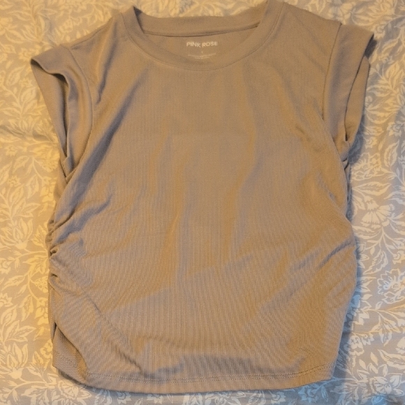 Pink Rose Beige Muscle Tee - Picture 1 of 3
